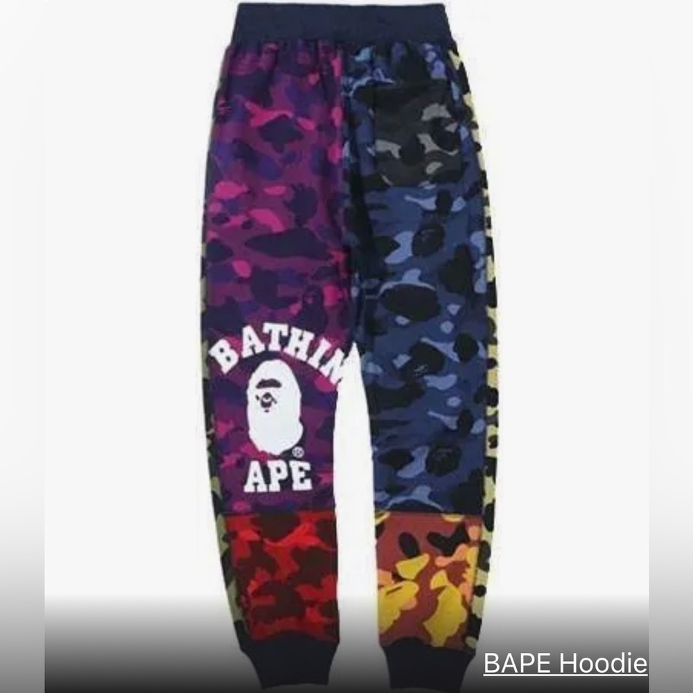 Bape Multicolor Camo Patchwork Track Pants